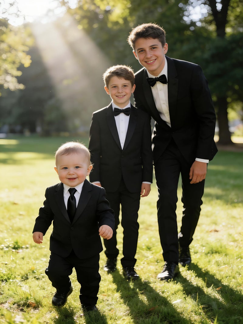 YuanLu Black Suit for Boys Slim Fit Formal Tuxedo Kids Wedding Guest Dresswear Ring Bearer Outfit Boy Homecoming Suits Size 8 - Image 5